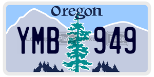 YMB949 license plate in Oregon