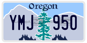 YMJ950  license plate in OR