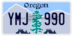 YMJ990 license plate in Oregon