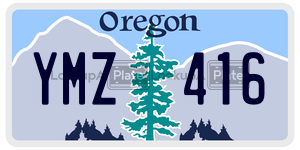 YMZ416  license plate in OR