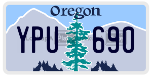 YPU690  license plate in OR