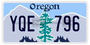 YQE796 license plate in Oregon