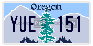 YUE151  license plate in OR