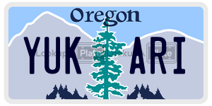 YUKARI  license plate in OR