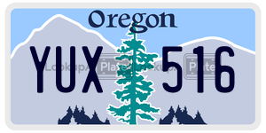 YUX516 license plate in Oregon