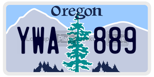 YWA889 license plate in Oregon