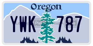 YWK787  license plate in OR