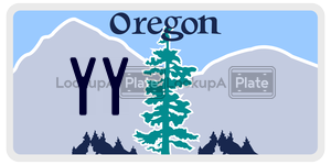 YY  license plate in OR
