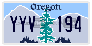 YYV194  license plate in OR