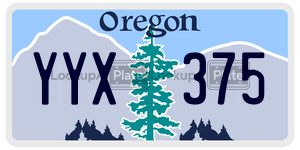 YYX375  license plate in OR