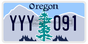 YYY091  license plate in OR