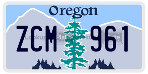 ZCM961  license plate in OR