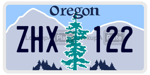 ZHX122  license plate in OR
