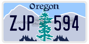 ZJP594 license plate in Oregon