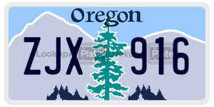 ZJX916  license plate in OR