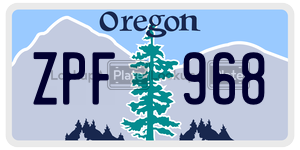 ZPF968  license plate in OR