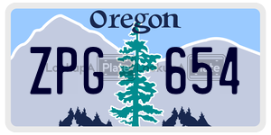 ZPG654 license plate in Oregon