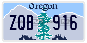 ZQB916  license plate in OR