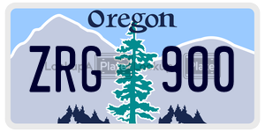 ZRG900 license plate in Oregon