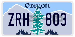 ZRH803  license plate in OR