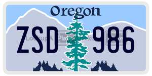 ZSD986  license plate in OR