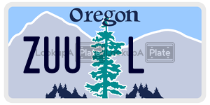 ZUUL  license plate in OR