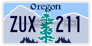 ZUX211  license plate in OR