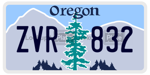 ZVR832  license plate in OR