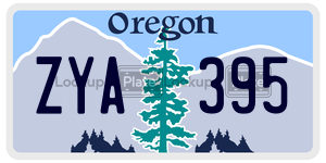 ZYA395  license plate in OR