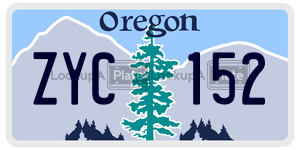 ZYC152  license plate in OR