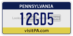 12GD5  license plate in PA