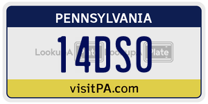 14DS0  license plate in PA