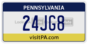 24JG8  license plate in PA