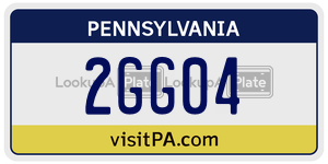 2GG04  license plate in PA