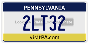 2LT32  license plate in PA