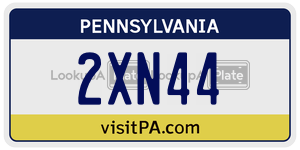 2XN44  license plate in PA