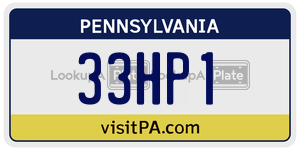 33HP1  license plate in PA