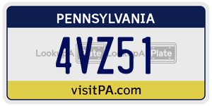 4VZ51 license plate in Pennsylvania