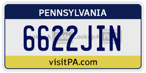 6622JIN  license plate in PA