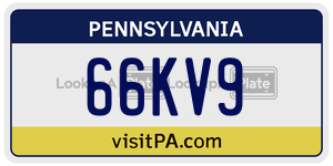 66KV9  license plate in PA