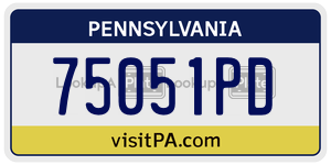 75051PD  license plate in PA