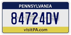 84724DV license plate in Pennsylvania