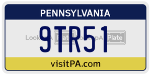 9TR51 license plate in Pennsylvania
