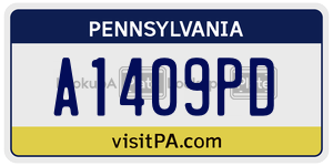 A1409PD license plate in Pennsylvania