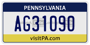 AG31090  license plate in PA