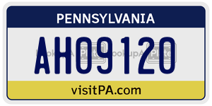 AH09120 license plate in Pennsylvania