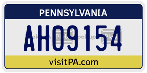 AH09154 license plate in Pennsylvania