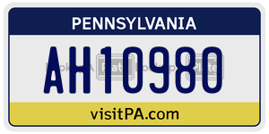 AH10980 license plate in Pennsylvania