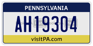 AH19304  license plate in PA