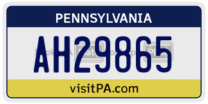 AH29865 license plate in Pennsylvania